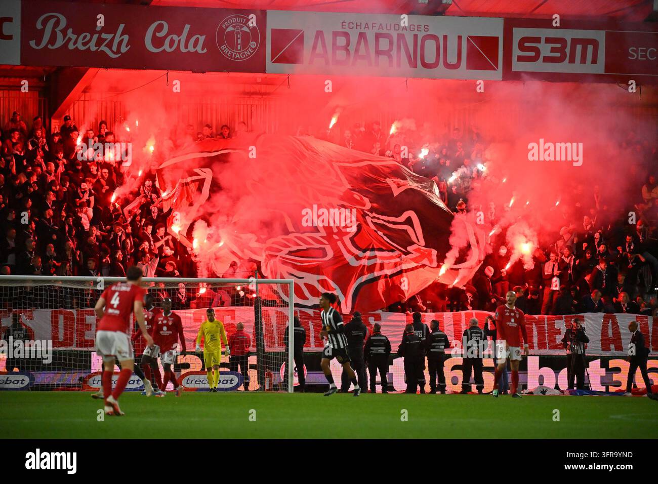 Fans of Brest during Ligue 1 McDonald's match between Brest and Angers ...