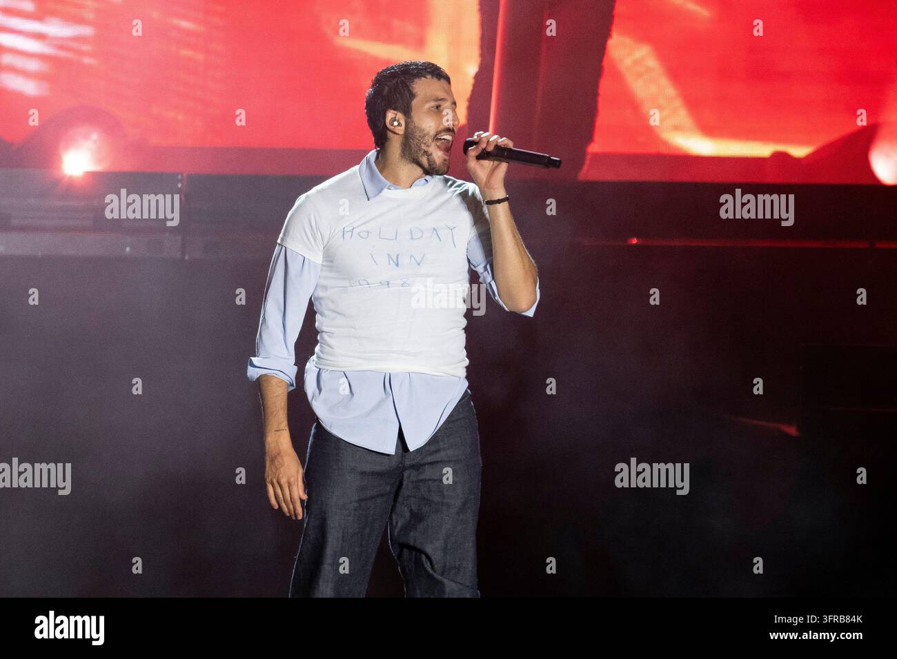 Colombian singer Sebastián Yatra, performs during the Hispanidad ...
