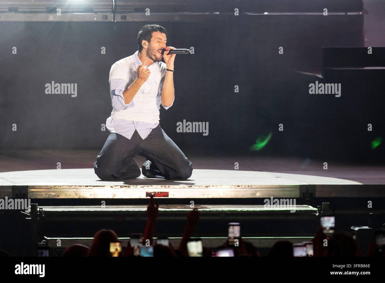 Colombian singer Sebastián Yatra, performs during the Hispanidad ...