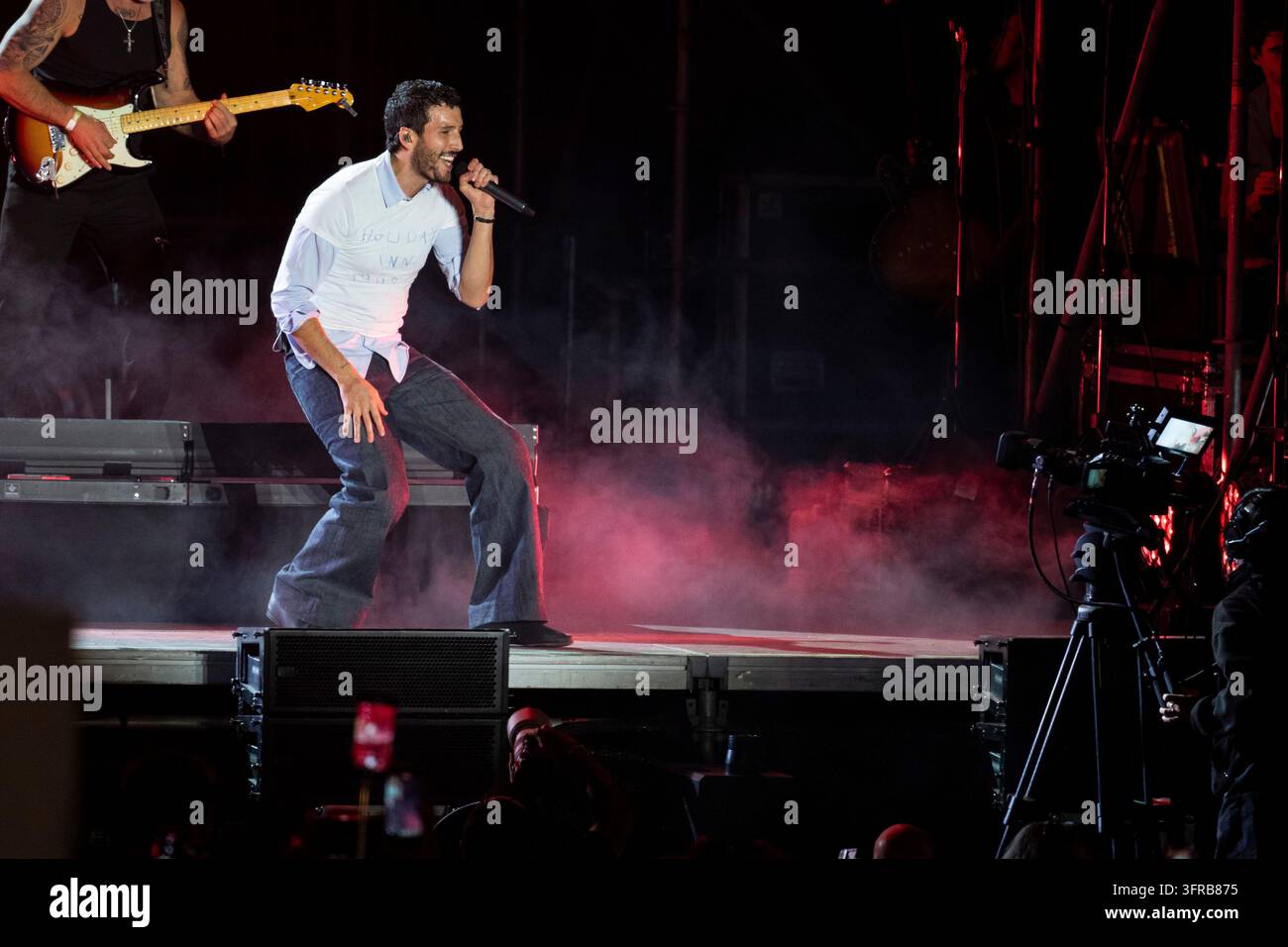 Colombian singer Sebastián Yatra, performs during the Hispanidad ...
