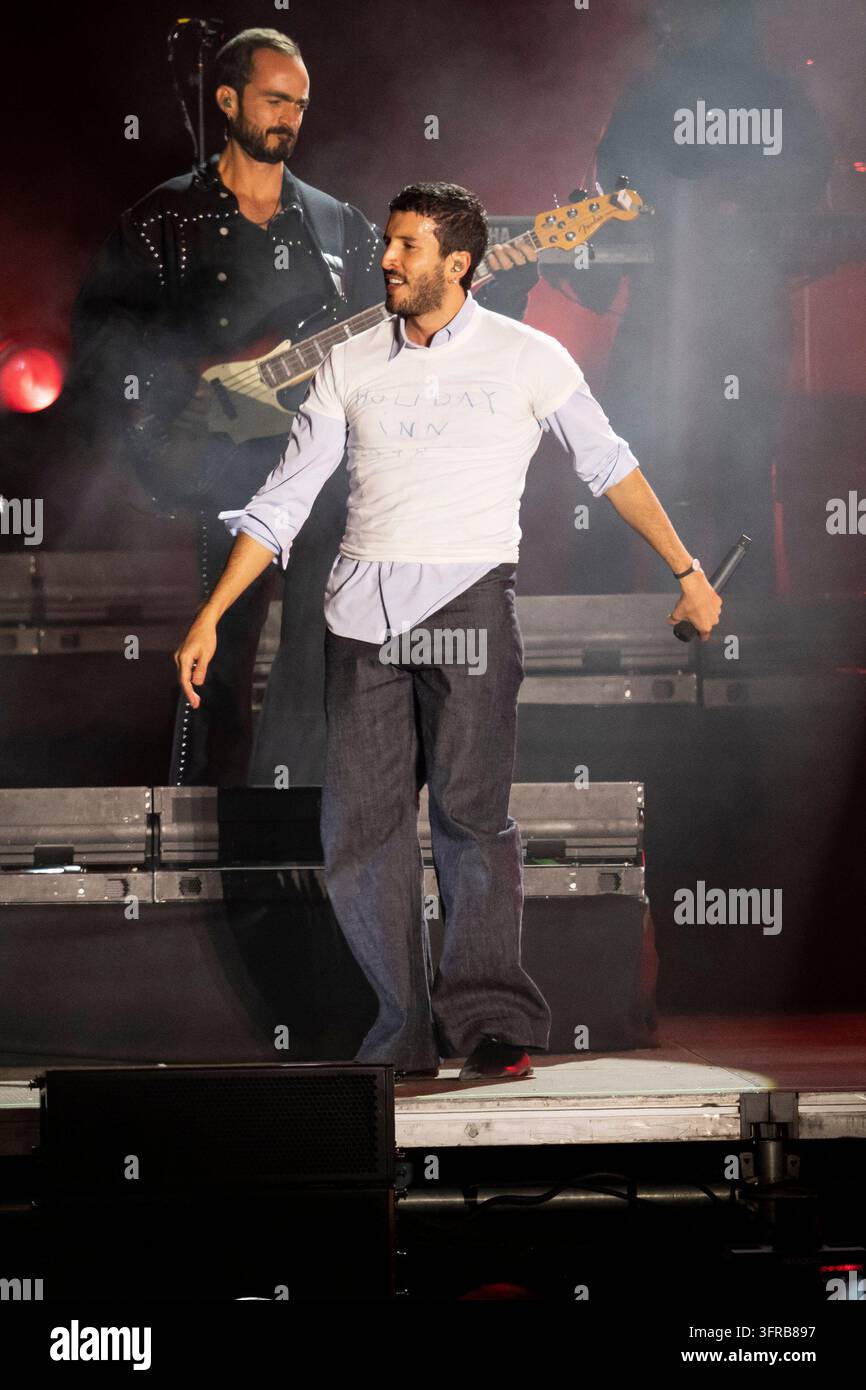 Colombian singer Sebastián Yatra, performs during the Hispanidad ...