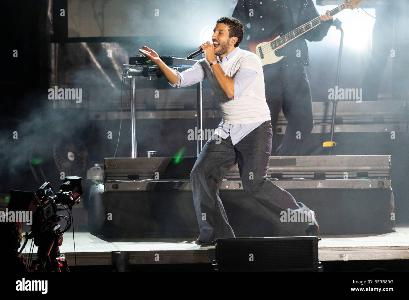 Colombian singer Sebastián Yatra, performs during the Hispanidad ...