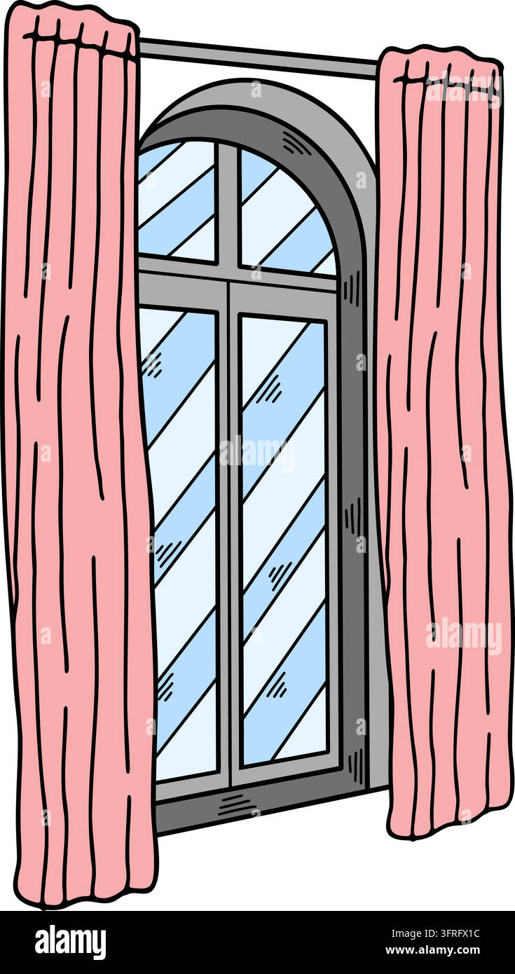 Minimalist Arched glass window Stock Vector