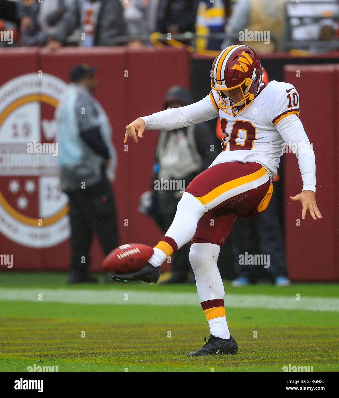 Commanders Vector October 11, 2026: Washington Commanders P #10 Tress Way punts the ball ...