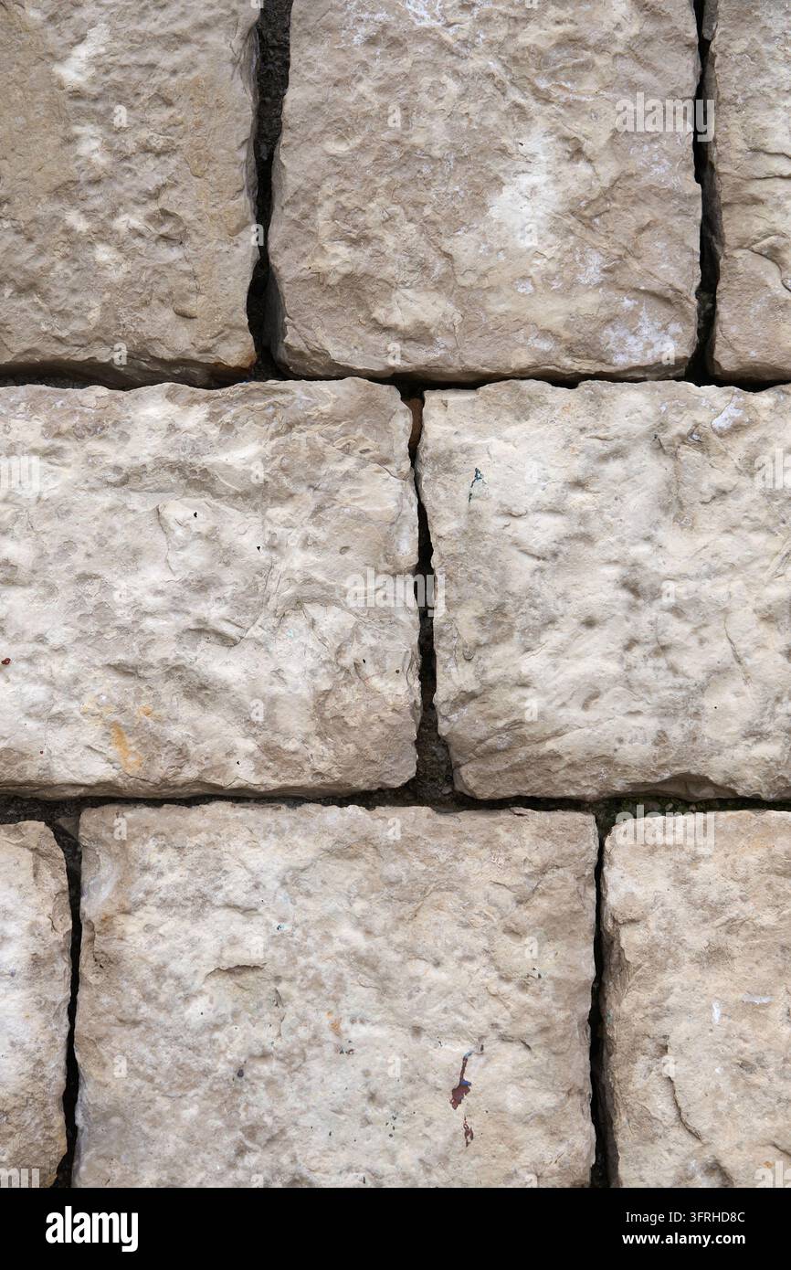 Rustic Limestone Stone Wall Texture Background with Weathered Masonry ...
