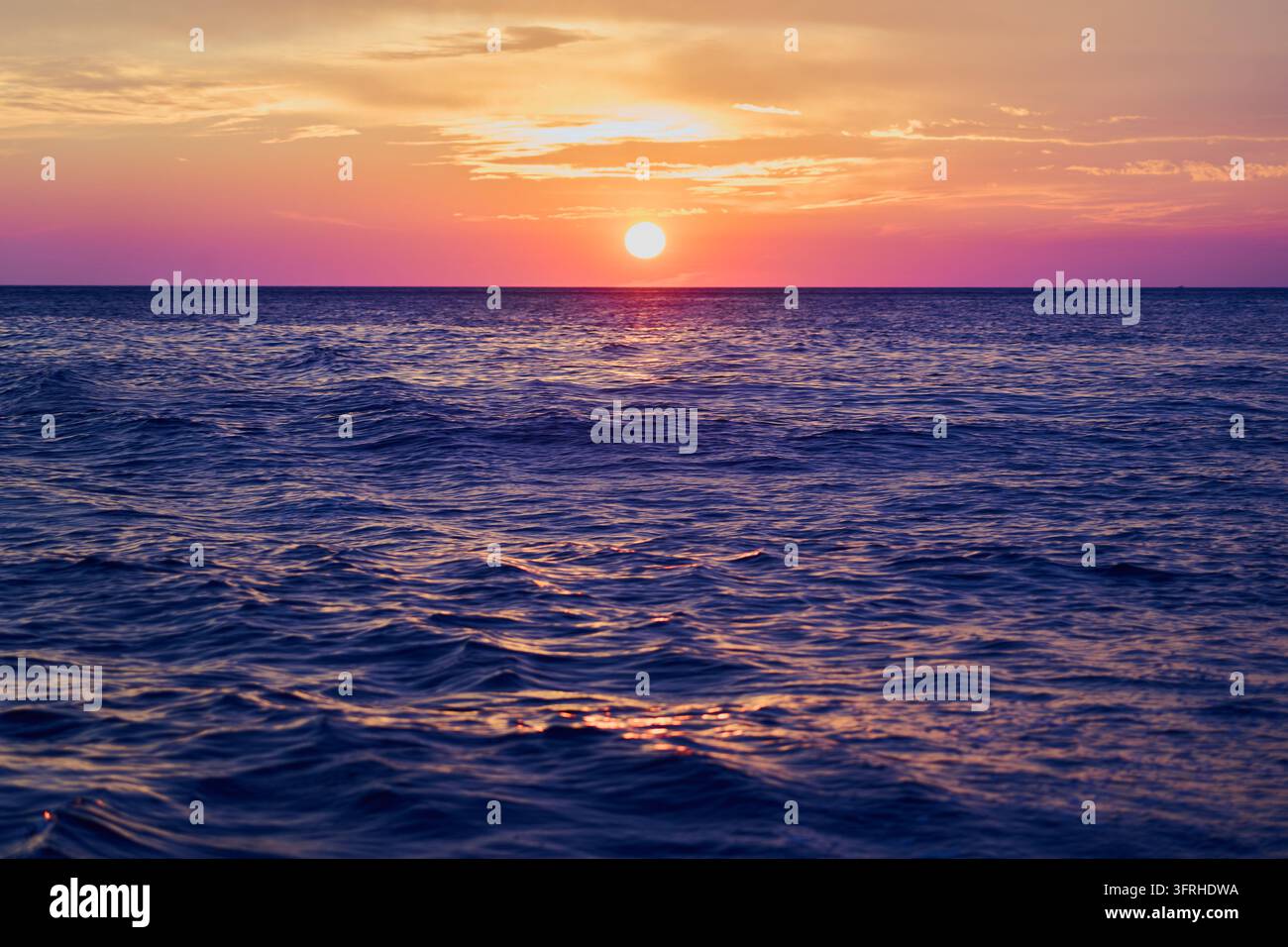 Golden Sunset Over Adriatic Sea with Calm Waves and Vibrant Evening Sky ...