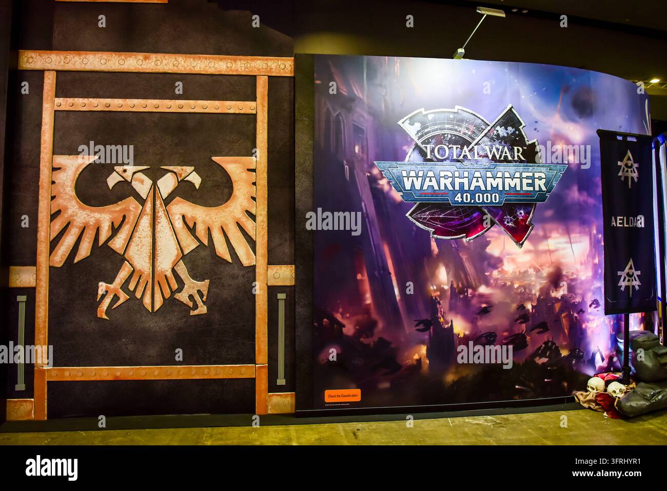 A banner of computer game Total War: WARHAMMER 40,000 seen displayed ...