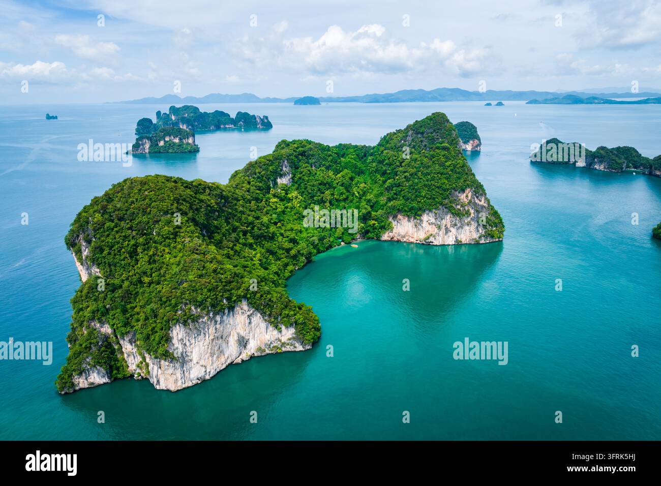 Air View Software Aerial view of the tropical Hong Islands group, Krabi, Thailand Stock ...