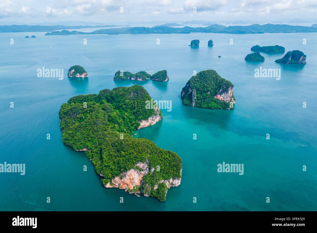 Air View Software Aerial view of the tropical Hong Islands group, Krabi, Thailand Stock ...