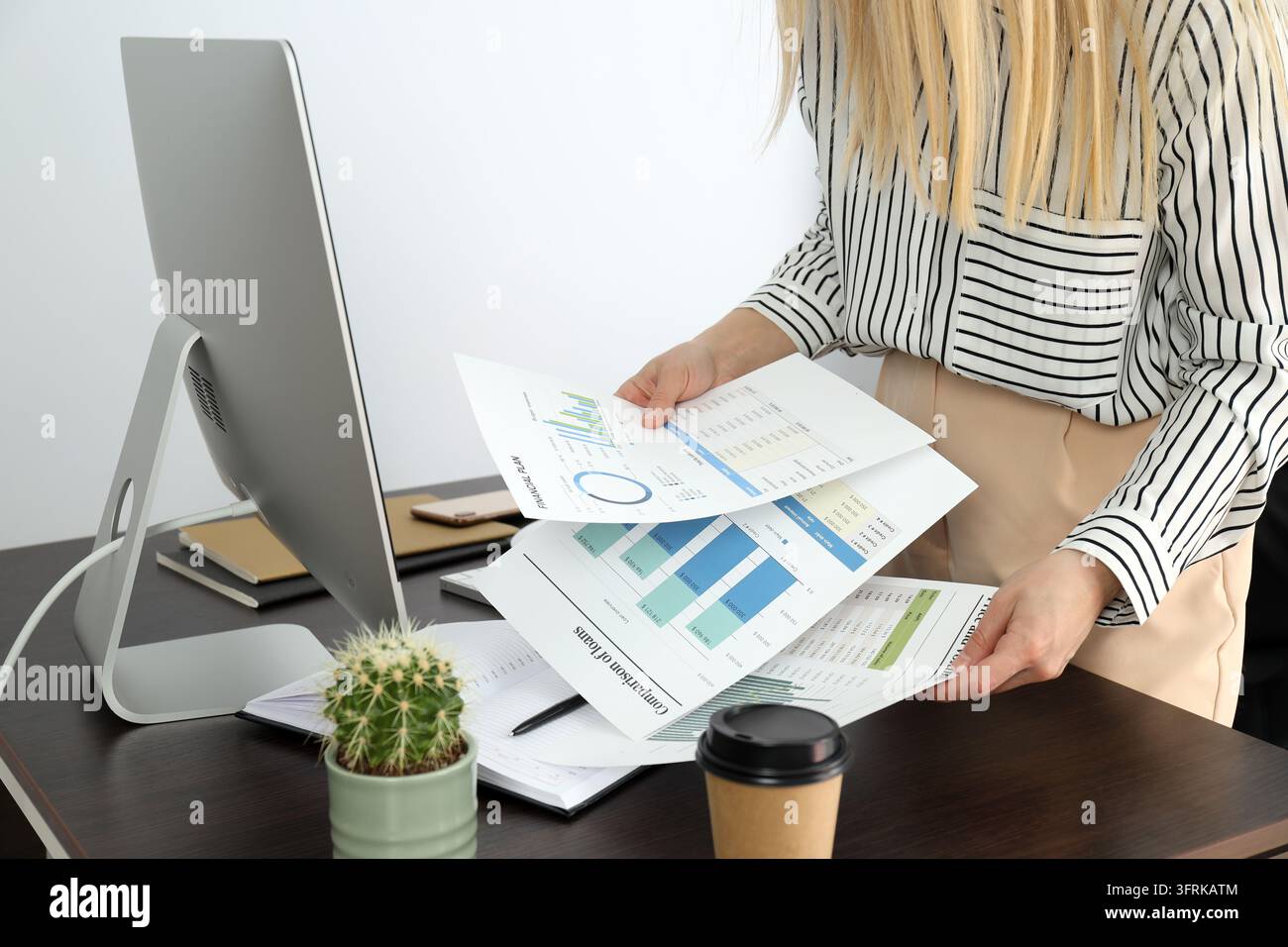 Young business woman working, successful business concept Stock Photo