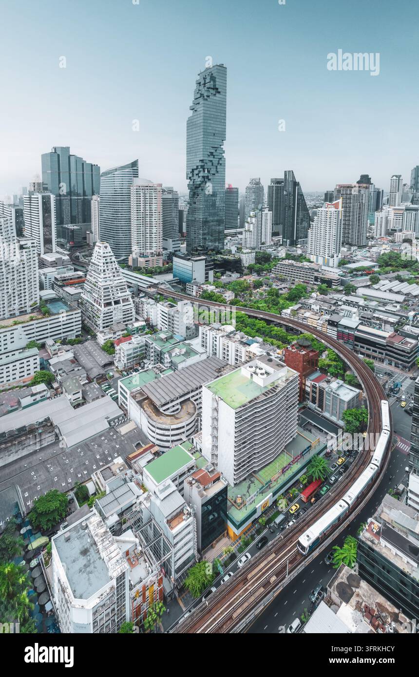 Air View Software Aerial view of the high-rise skyline of Bangkok, Thailand Stock Photo ...