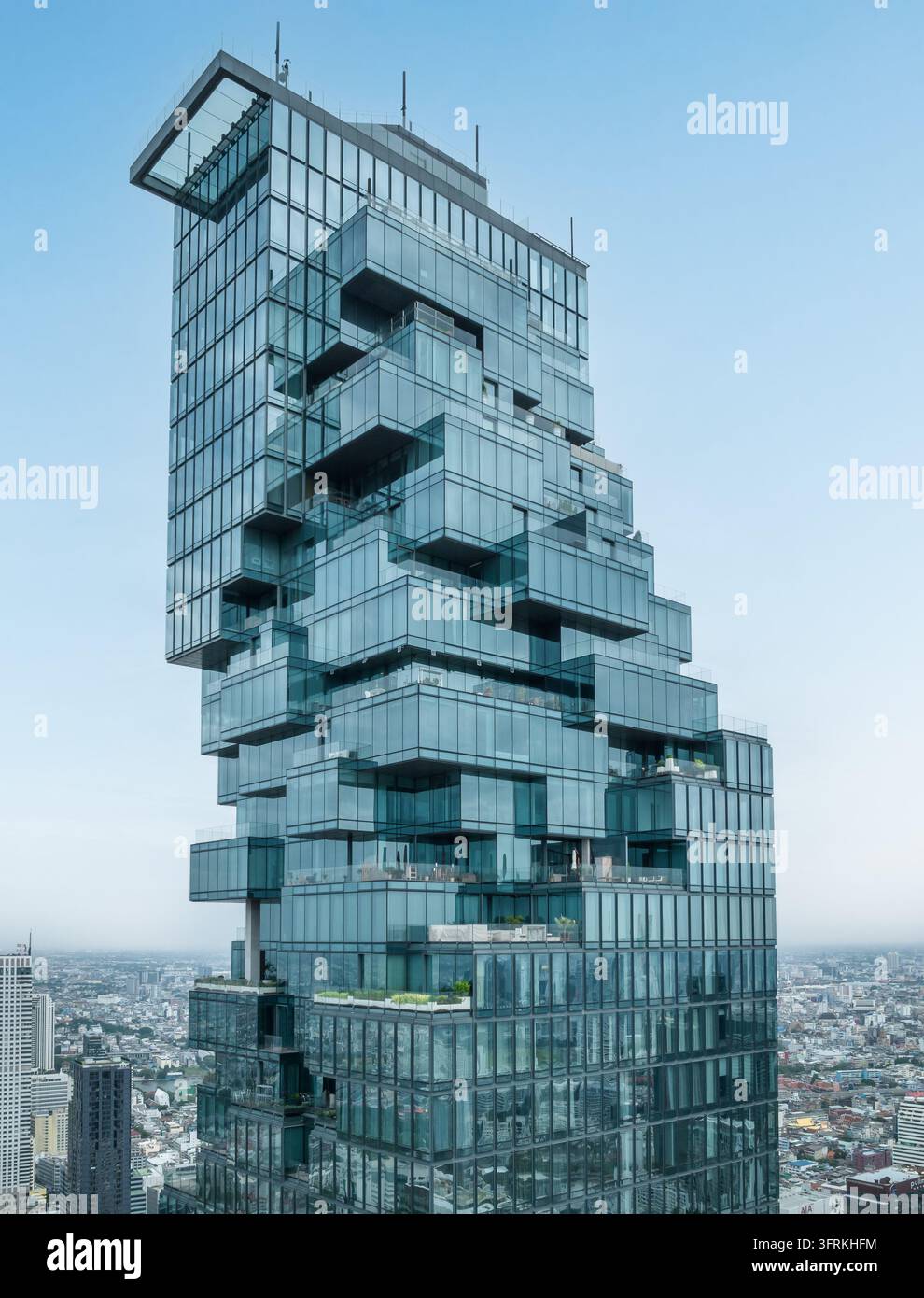 Air View Software Aerial view of the high-rise skyline of Bangkok, Thailand Stock Photo ...