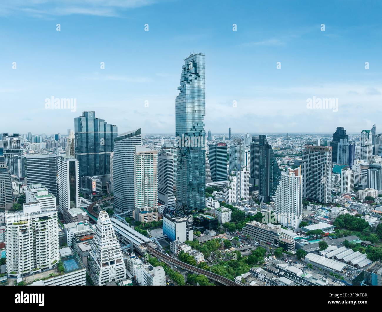 Air View Software Aerial view of the high-rise skyline of Bangkok, Thailand Stock Photo ...