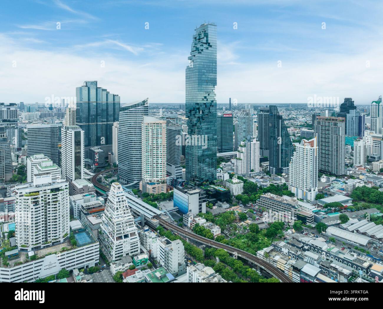 Air View Software Aerial view of the high-rise skyline of Bangkok, Thailand Stock Photo ...