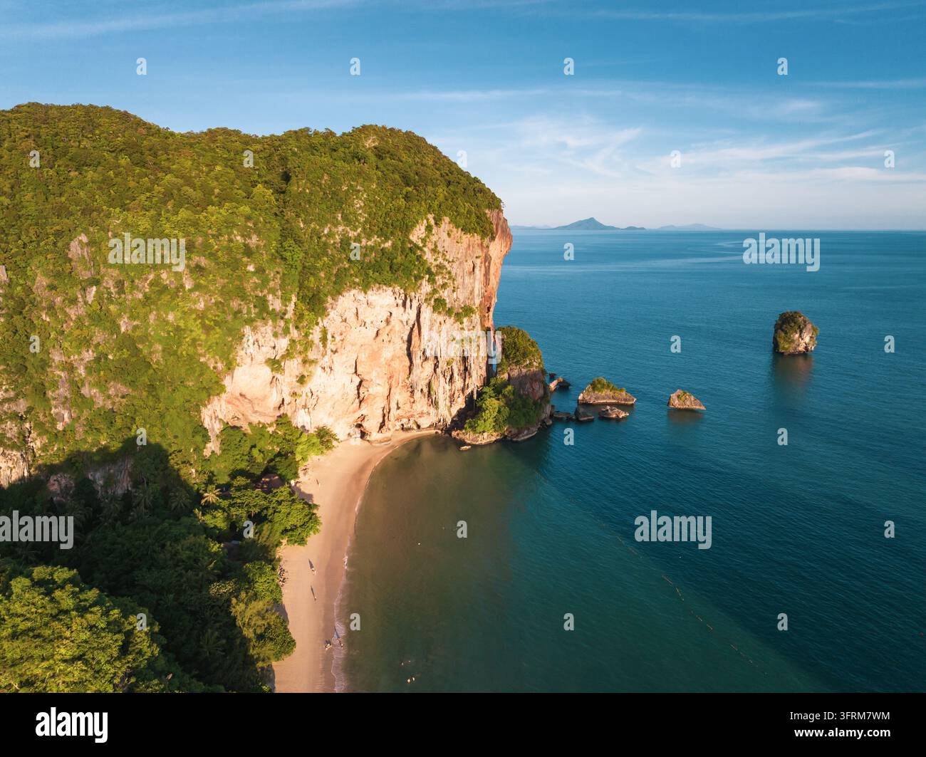 Air View Software Aerial view of the natural coastline at Railay Beach, Krabi, Thailand ...