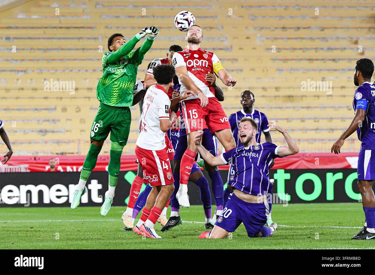 Guillaume RESTES of Toulouse and Eric DIER of Monaco during Ligue 1 ...