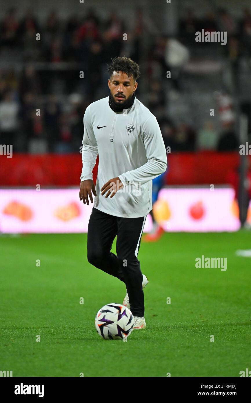 Jim Allevinah of Angers during Ligue 1 McDonald's match between Brest ...