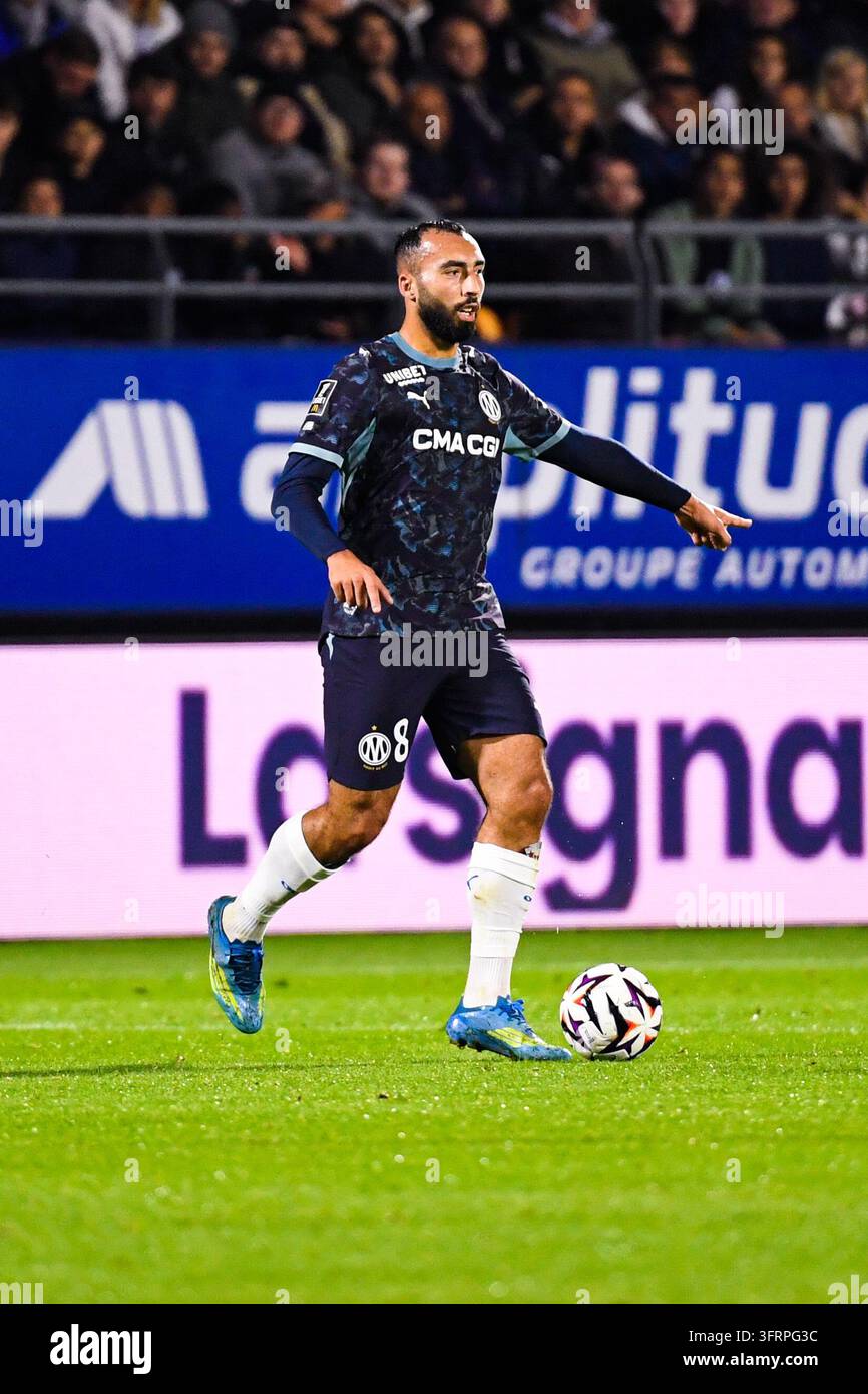 Himad ABDELLI of Olympique de Marseille gives instructions during Ligue ...