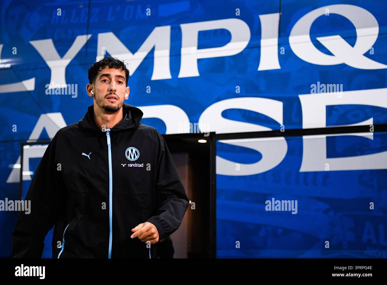 Nayef AGUERD of Olympique de Marseille arrive prior Ligue 1 McDonald's ...