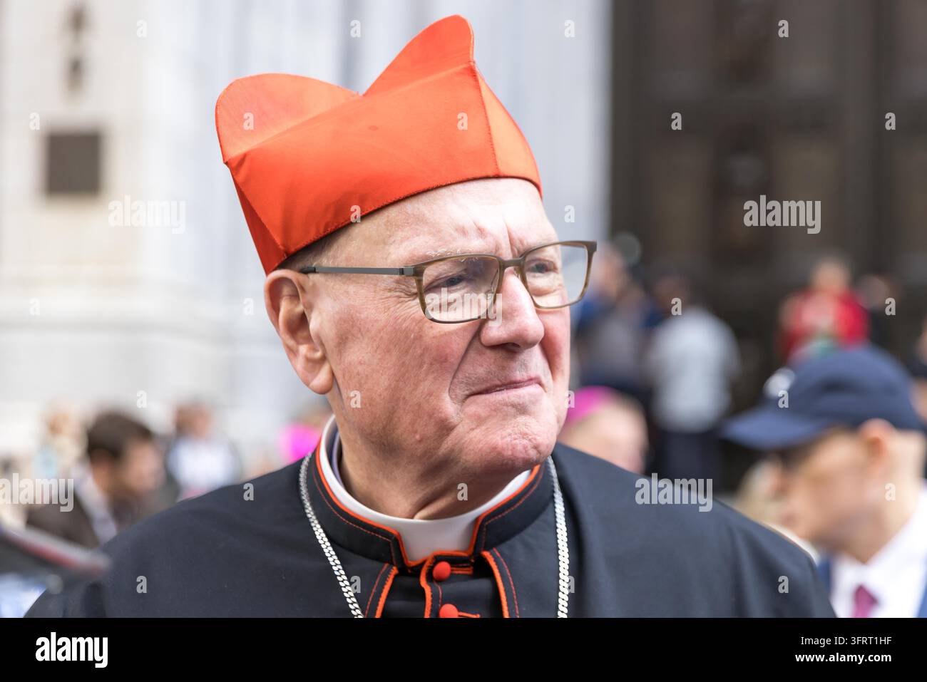 Retired Cardinal Timothy Dolan during Columbus Day Parade along Fifth ...
