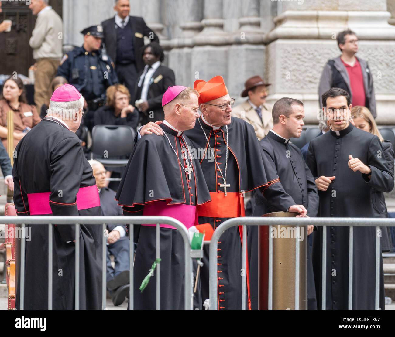 Cardinal Timothy Dolan greets and gives his blessings outside of St ...