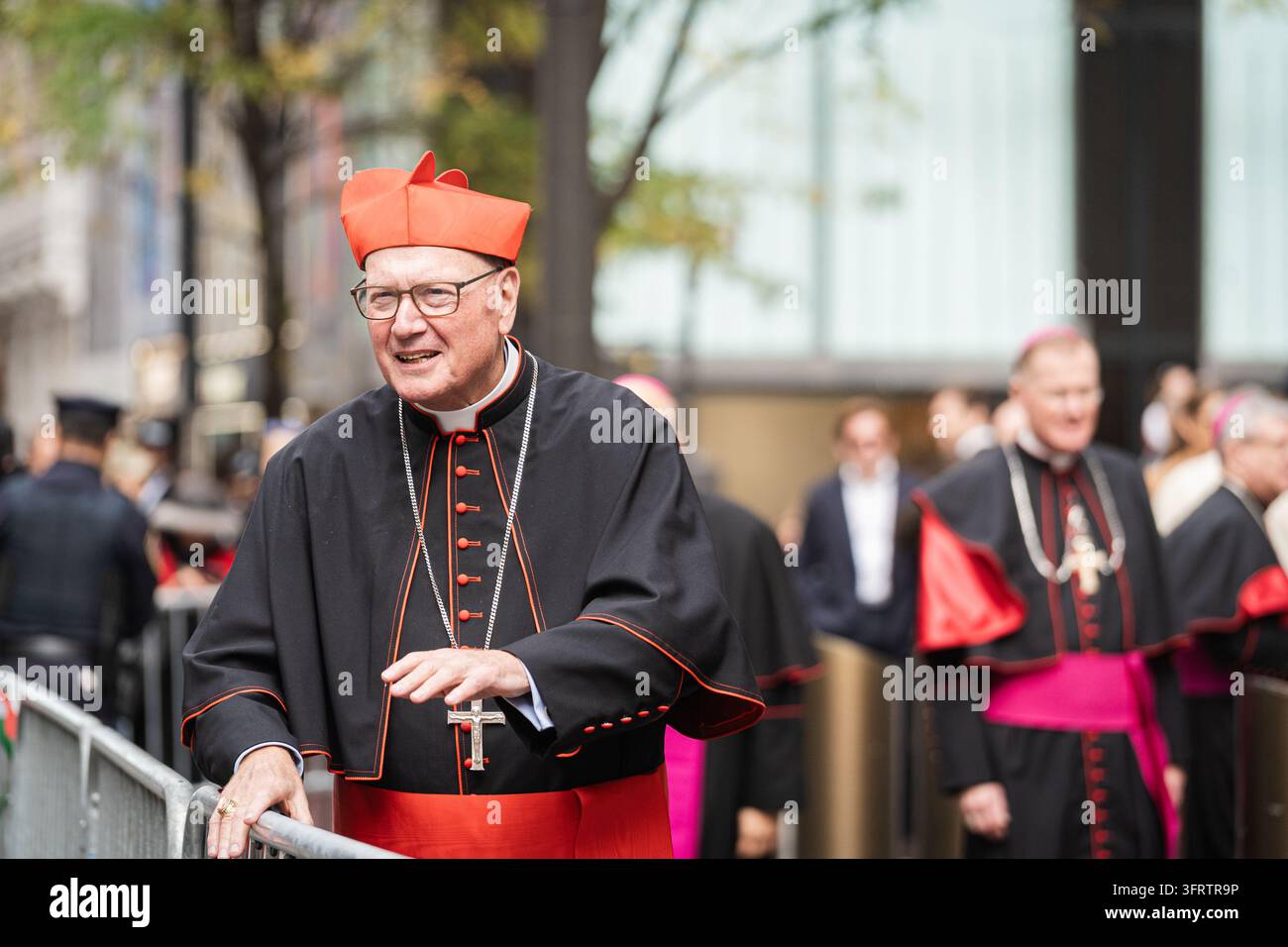 Cardinal Timothy Dolan greets and gives his blessings outside of St ...