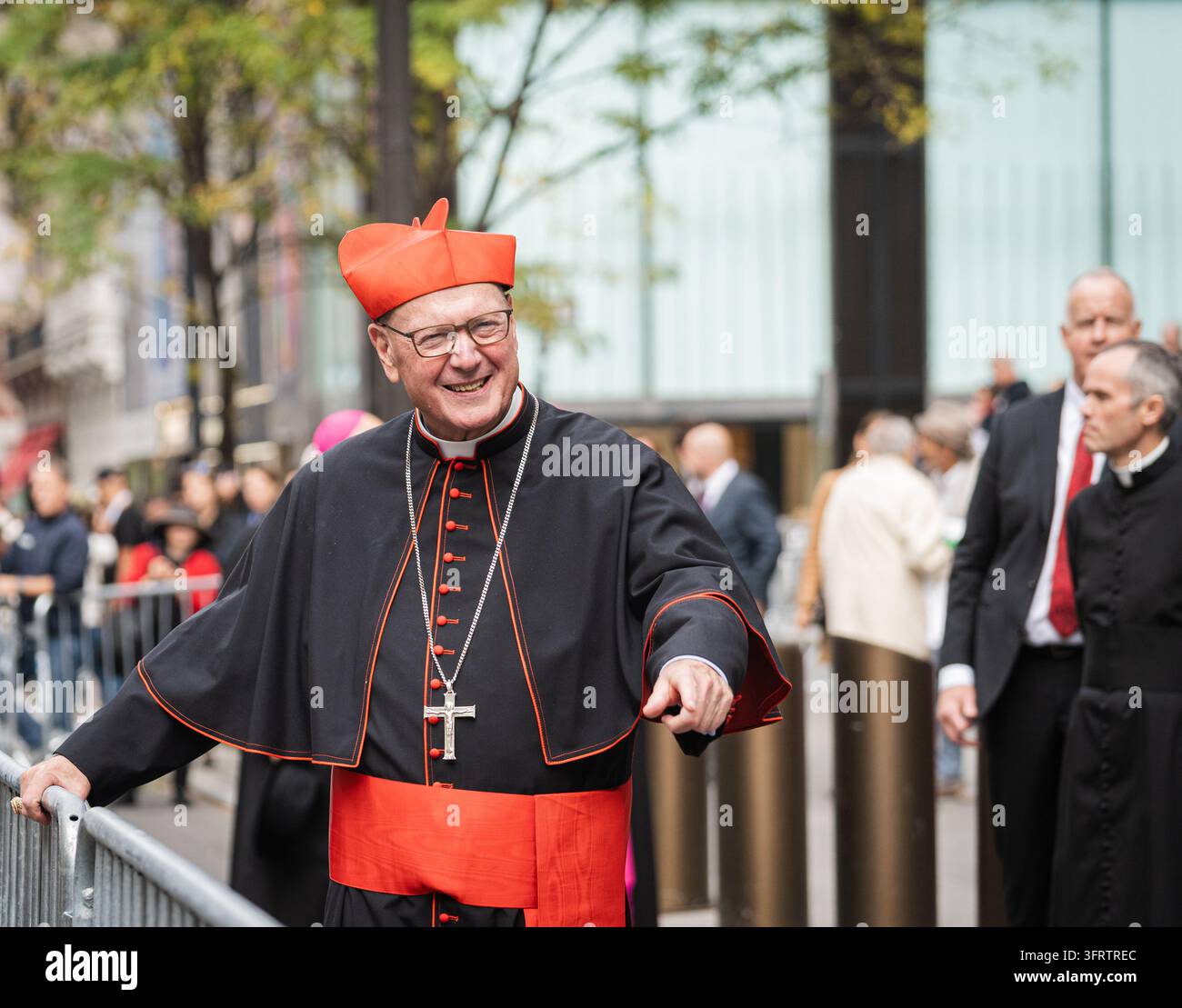 Cardinal Timothy Dolan greets and gives his blessings outside of St ...