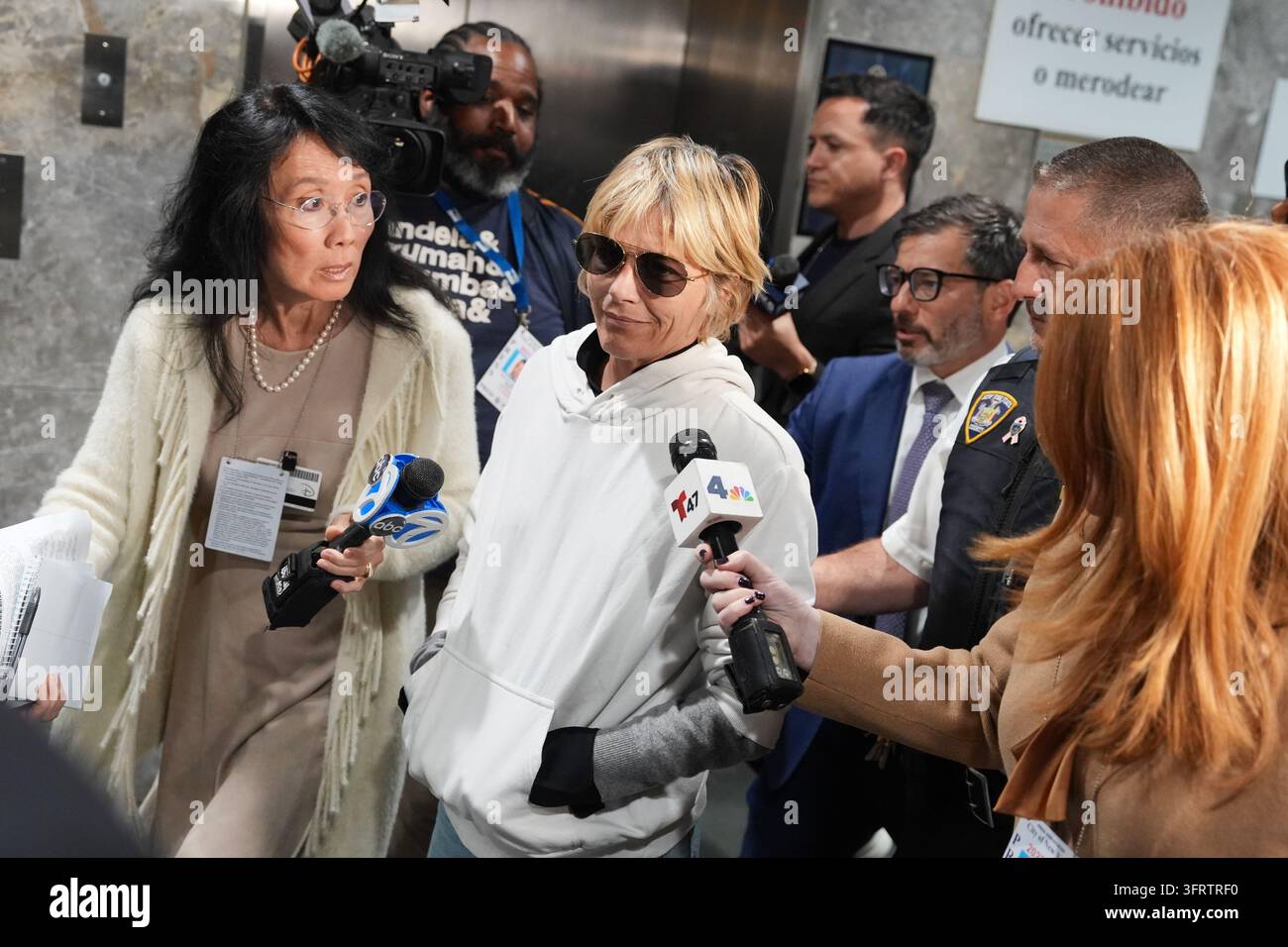Selma Blair leaves court on Monday, Oct. 12, 2026, in New York after ...