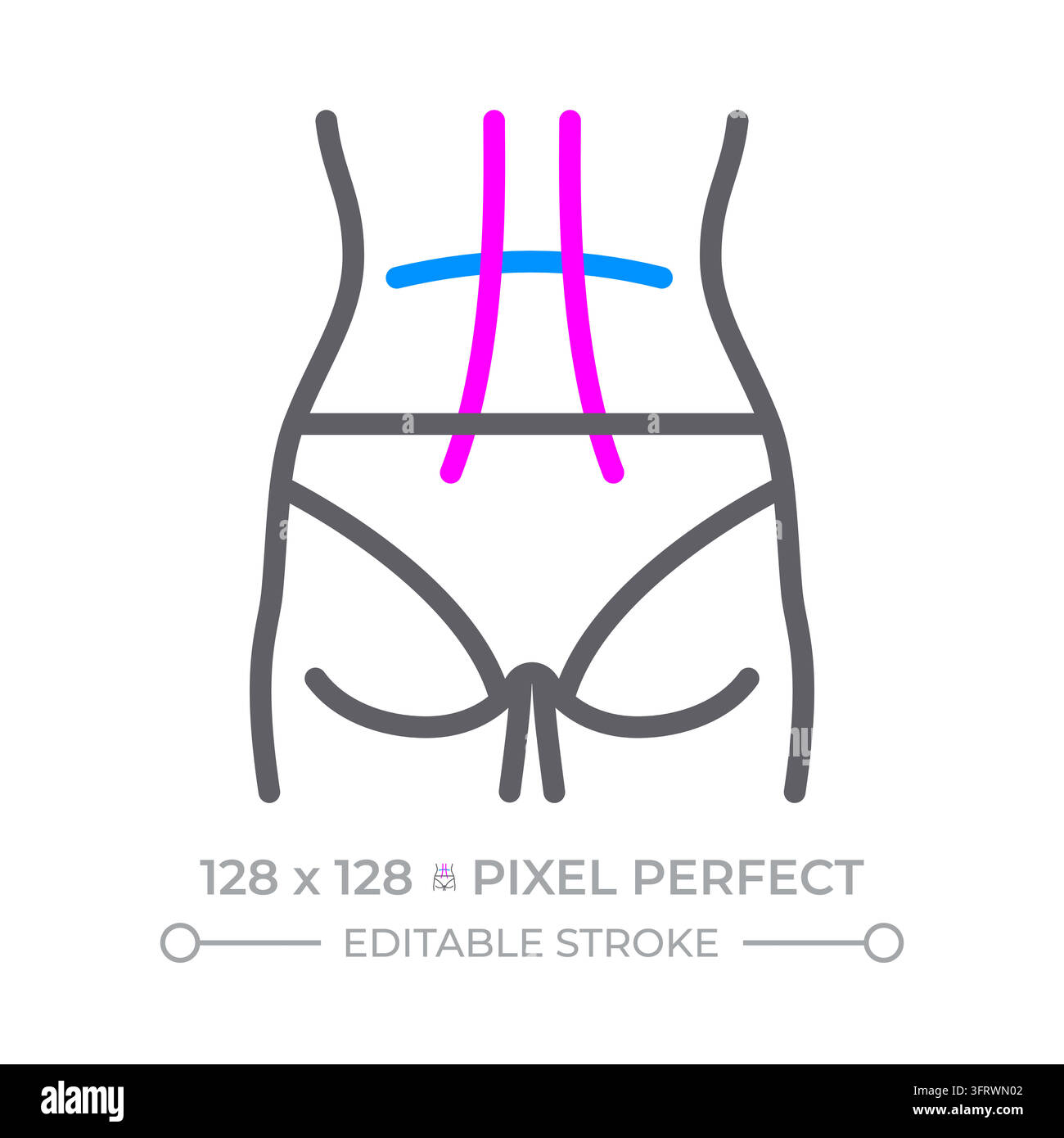 Body shaping aesthetic goals duotone line icon Stock Vector