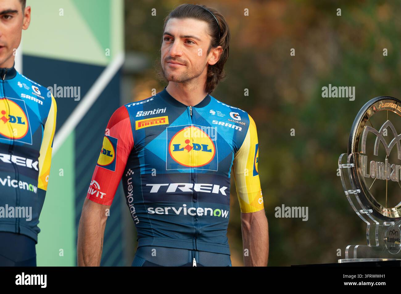 IPA89623567 - Giulio Ciccone, Lidl-Trek, during the team presentation ...