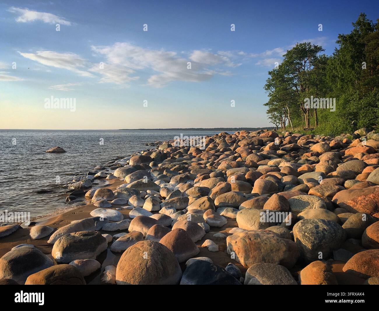 Rocky beach in Salacgr?va, Latvia, May 2018, with smooth, large stones ...