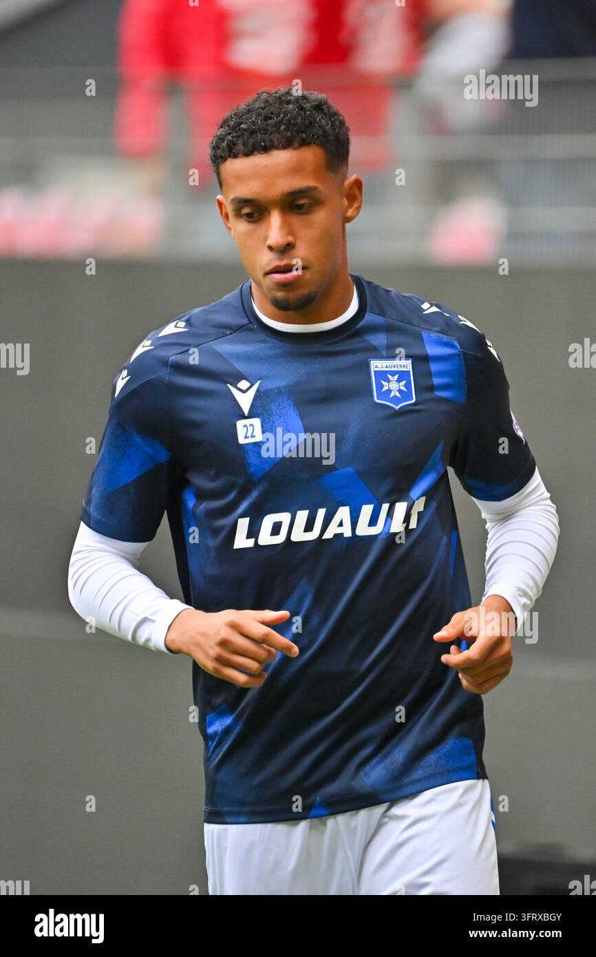 Fredrik OPPEGARD of Auxerre during Ligue 1 McDonald's match between ...