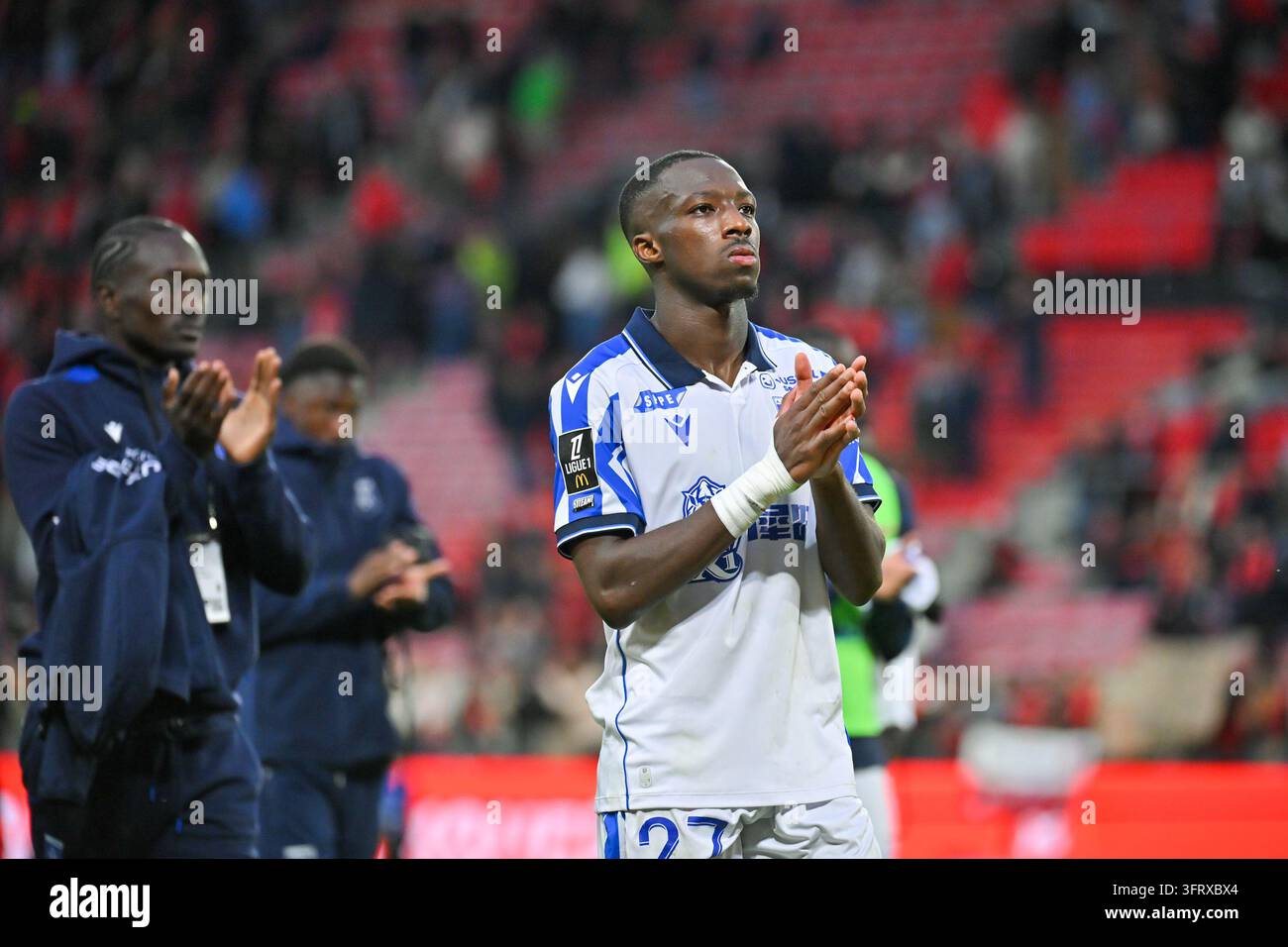 Lamine SY of Auxerre during Ligue 1 McDonald's match between Rennes and ...