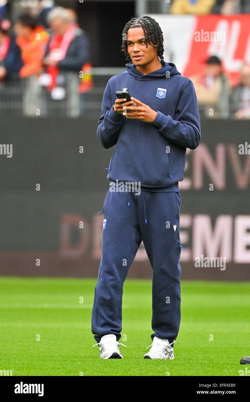 Elikya LEGROS of Auxerre during Ligue 1 McDonald's match between Rennes ...