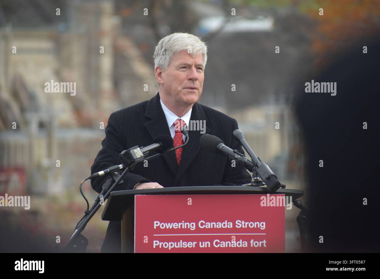 Canadian Energy Minister Tim Hodgson speaks during a news conference ...