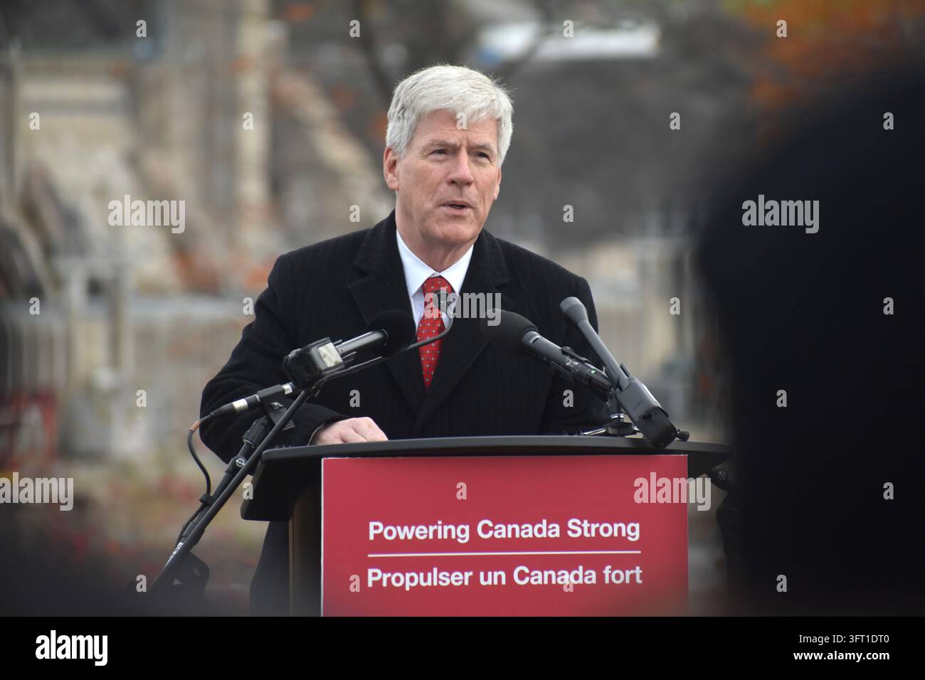 Federal Energy Minister Tim Hodgson speaks during a news conference ...