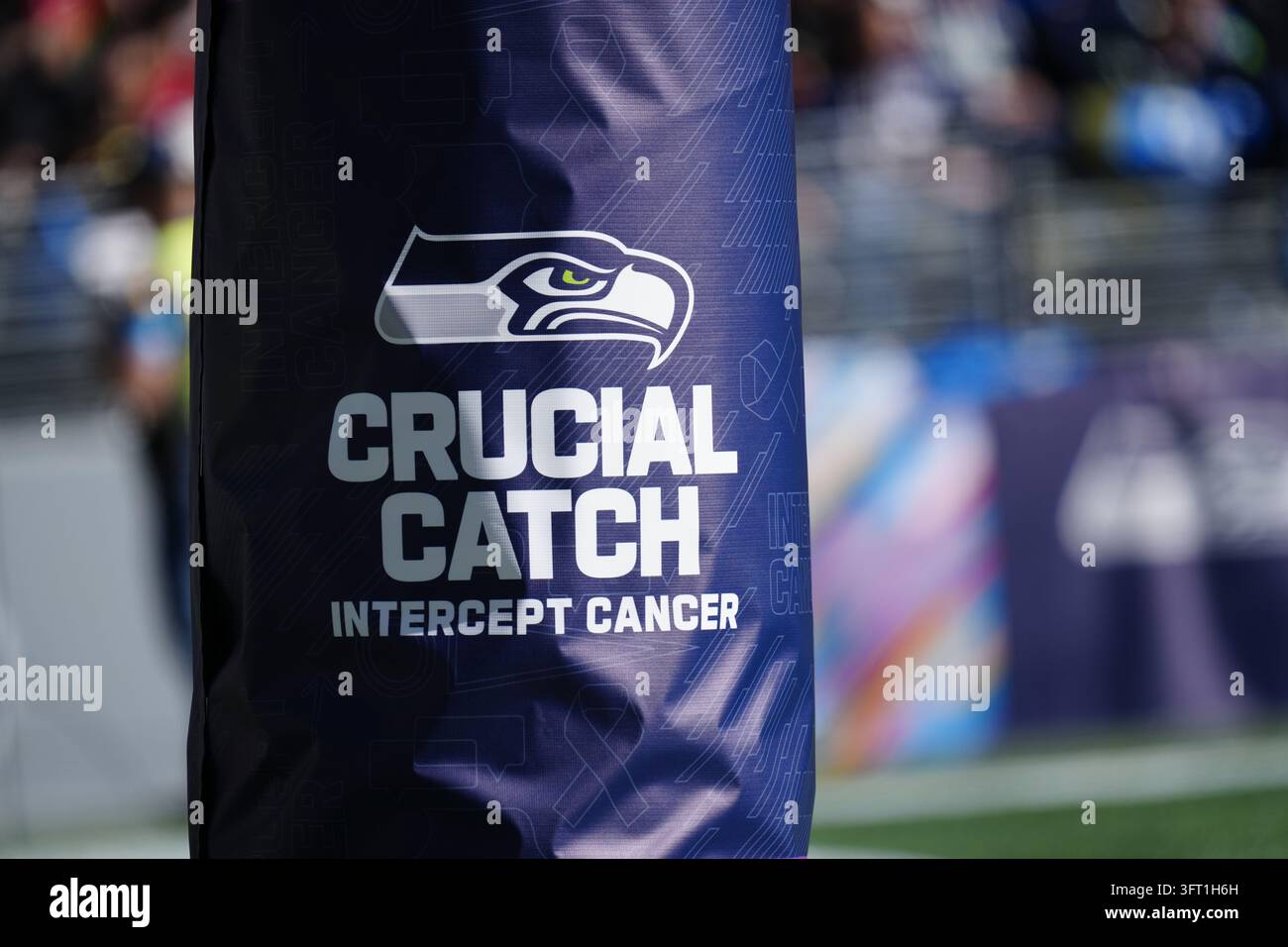 A Crucial Catch decal during an NFL football game in Seattle, Sunday ...