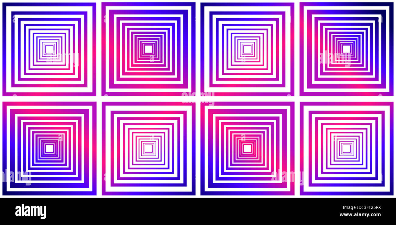 Seamless background graphic geometric squares. Abstract geometric square pattern with blue purple lines, minimal vector ideal for backgrounds and Stock Vector