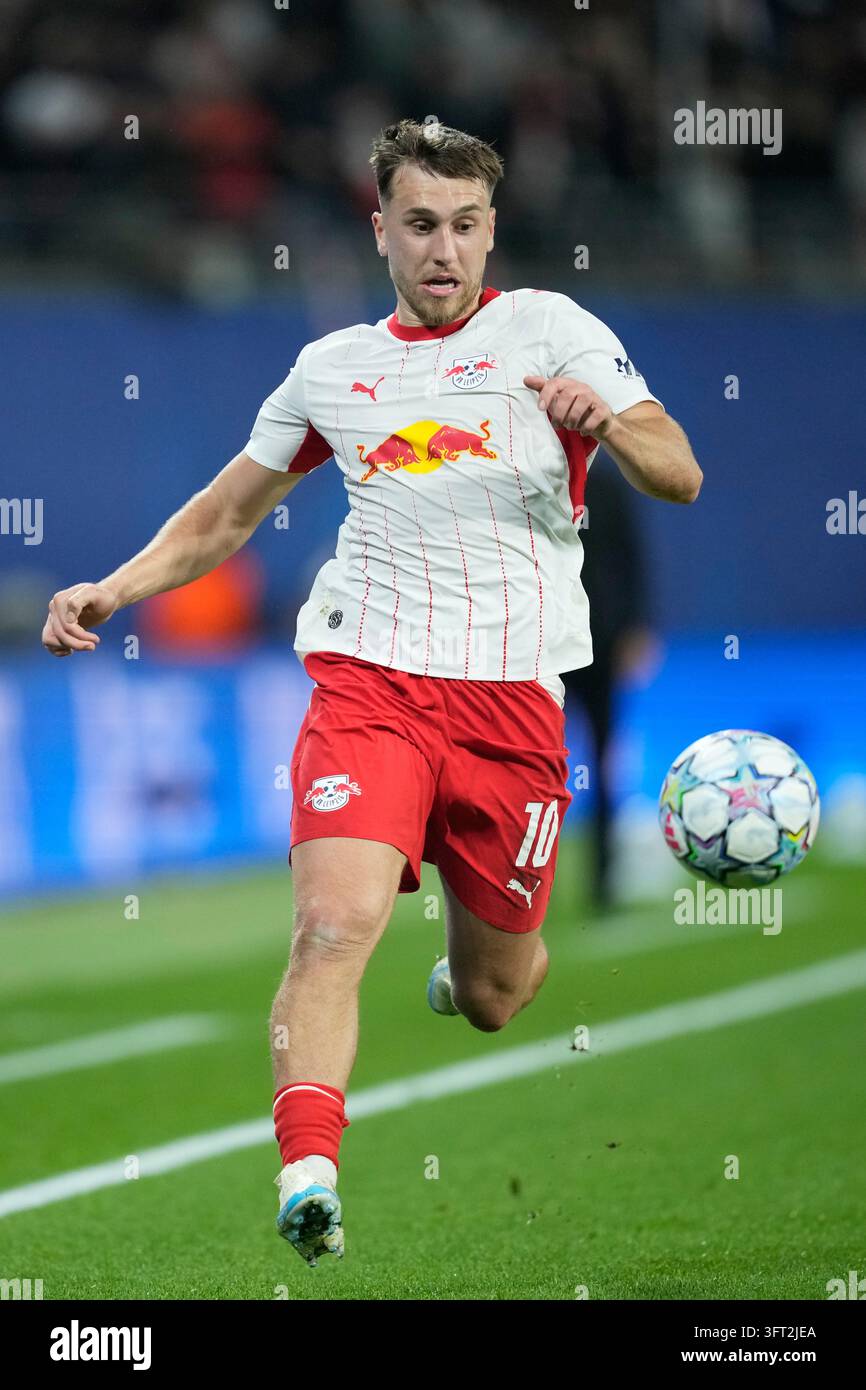 Brajan Gruda scores to give RB Leipzig a 1-0 win over PSV Eindhoven Brajan Gruda scores to give RB Leipzig a 1-0 win over PSV Eindhoven