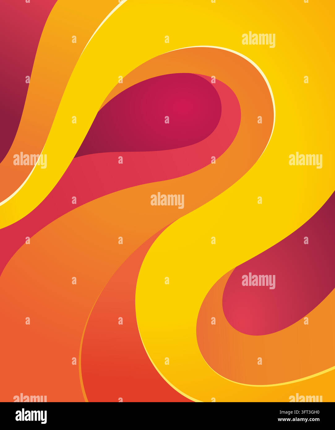 An abstract, modern graphic design featuring smooth, fluid wave-like ...