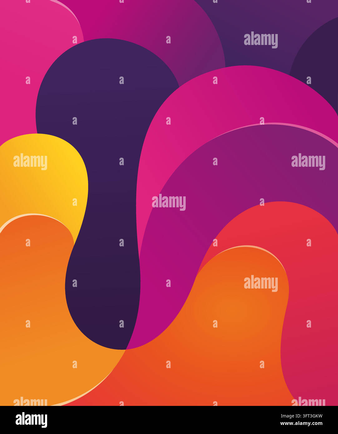 An abstract, modern graphic design featuring smooth, fluid wave-like ...
