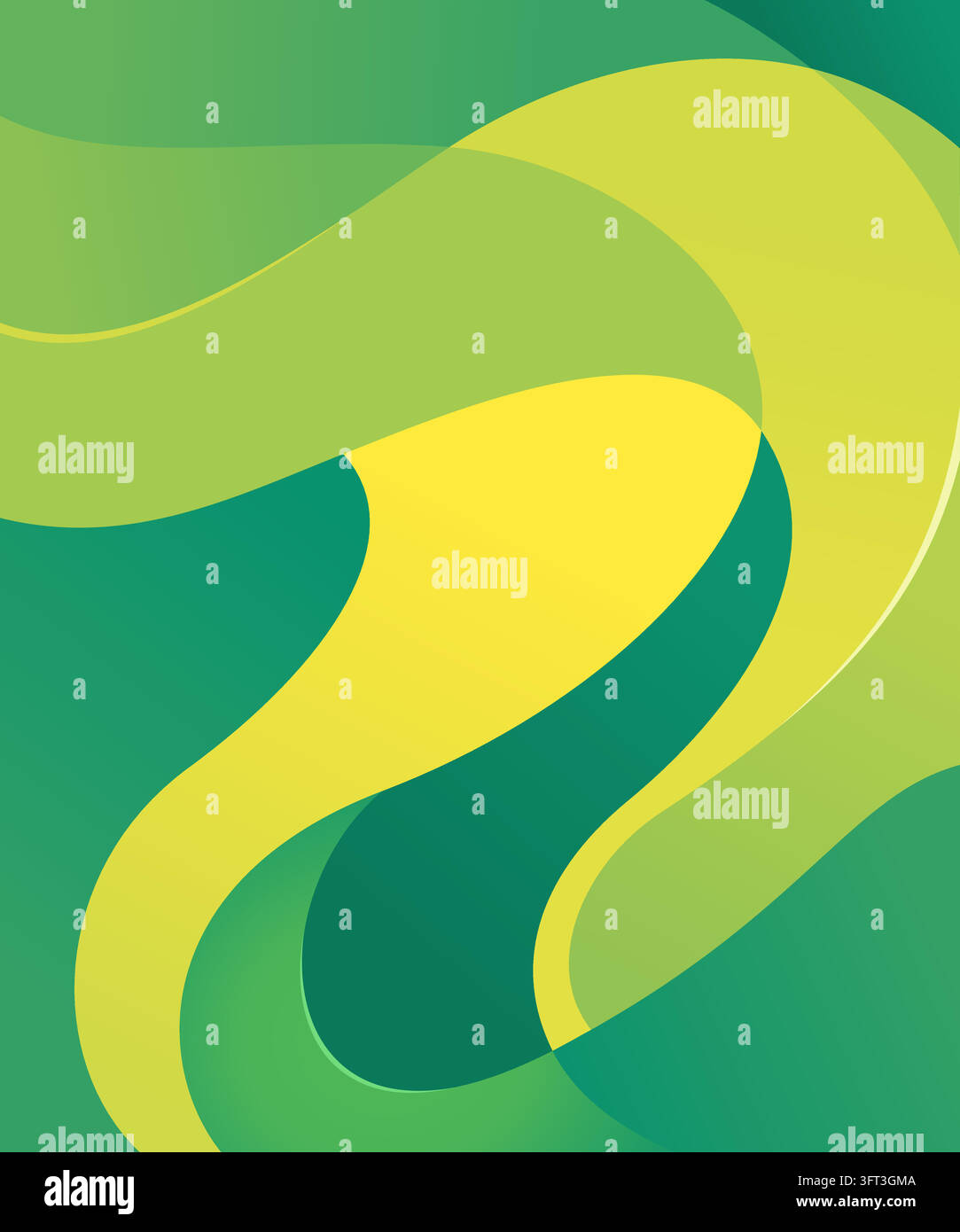 An abstract, modern graphic design featuring smooth, fluid wave-like ...