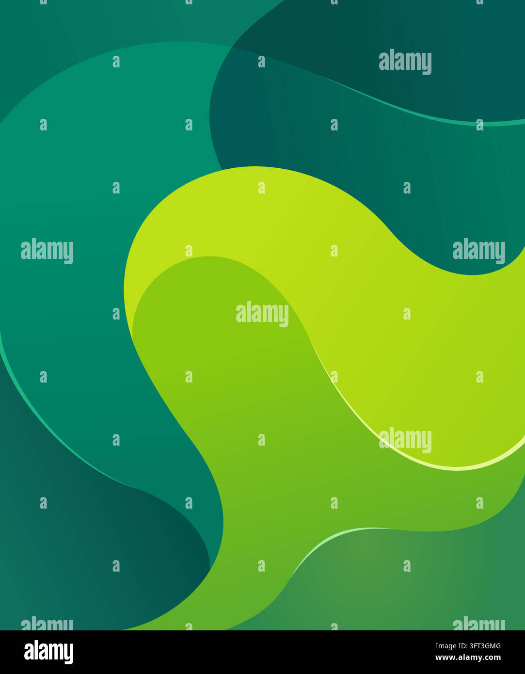 An abstract, modern graphic design featuring smooth, fluid wave-like ...