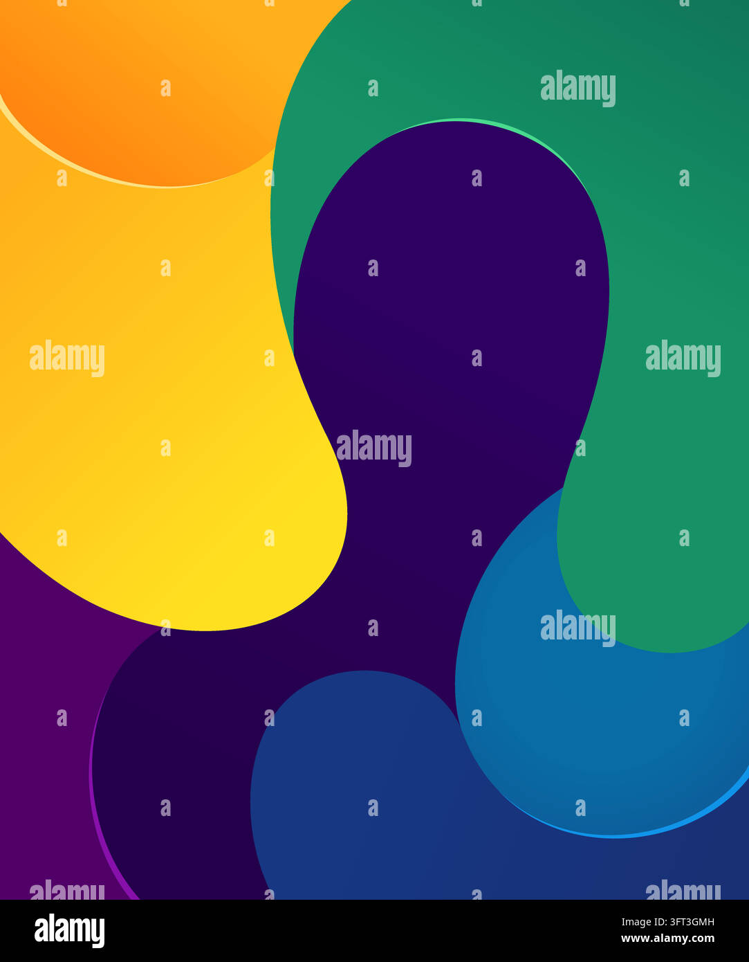 An abstract, modern graphic design featuring smooth, fluid wave-like ...