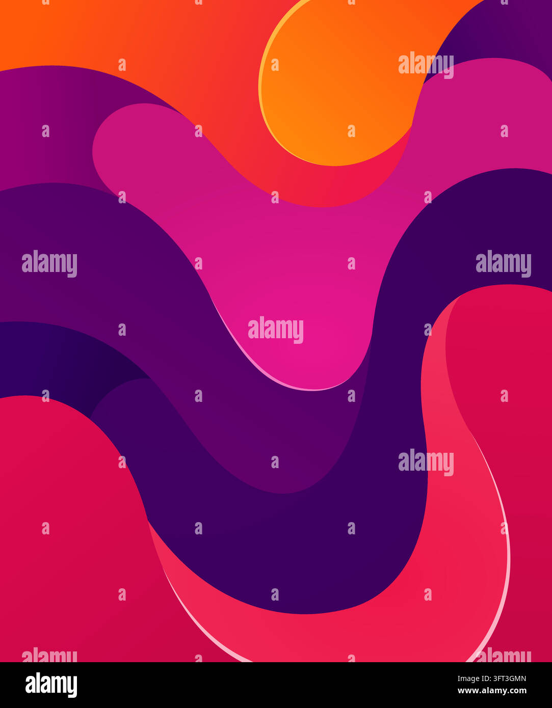 An abstract, modern graphic design featuring smooth, fluid wave-like ...