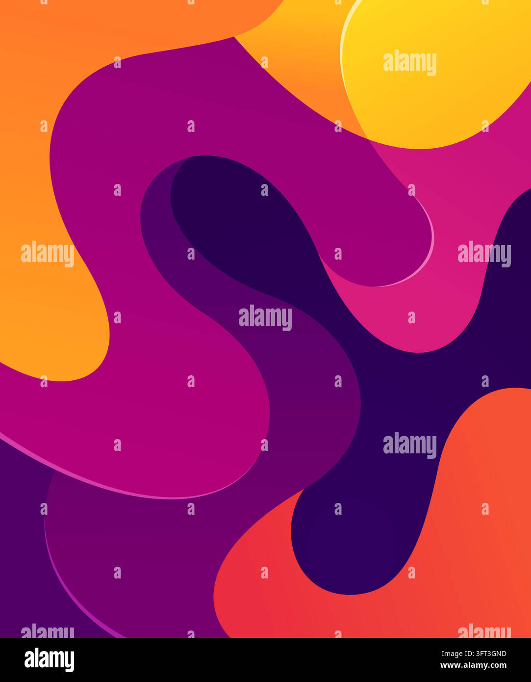 An abstract, modern graphic design featuring smooth, fluid wave-like ...
