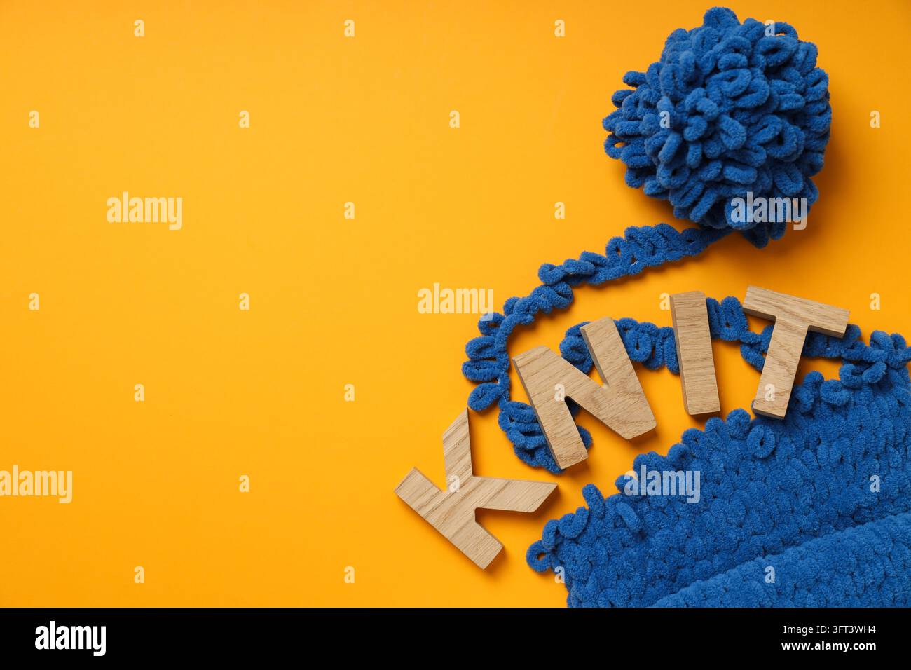 Concept of hobby, knitting, space for text Stock Photo - Alamy