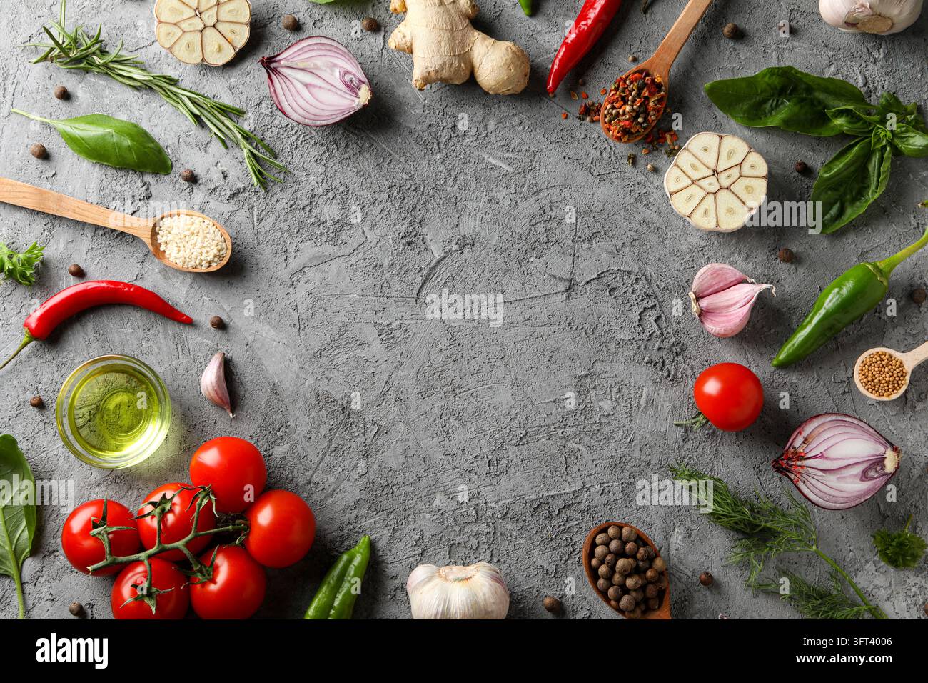 Concept of cooking, different spices, space for text Stock Photo - Alamy