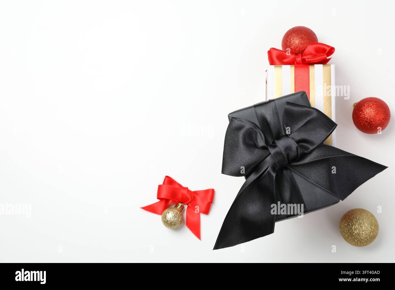 Concept of Christmas present, gift boxes, space for text Stock Photo ...