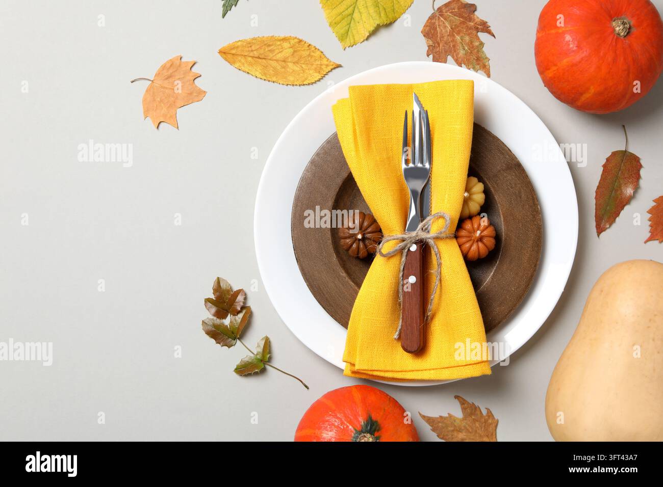 Concept of Thanksgiving day, Autumn table setting, space for text Stock ...